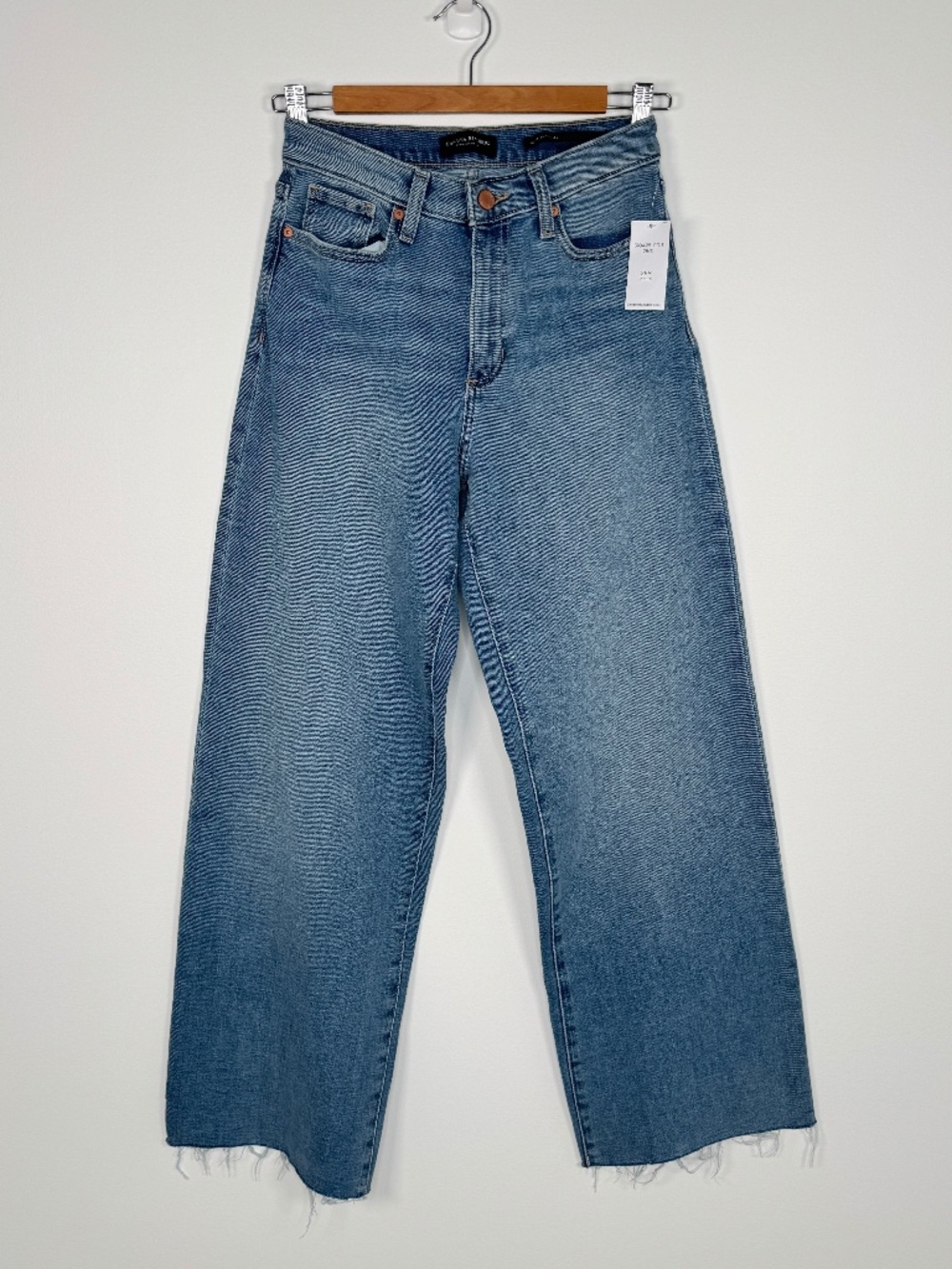 Banana Republic Womens High Rise Wide Leg Jeans Sz 26P Light Wash Stretch Denim